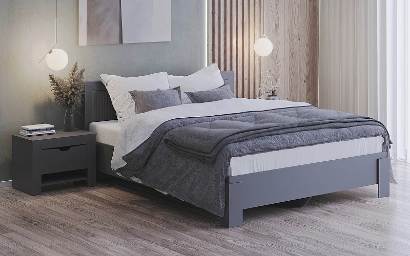 ТОРИС кровать 160 см (серый графит)