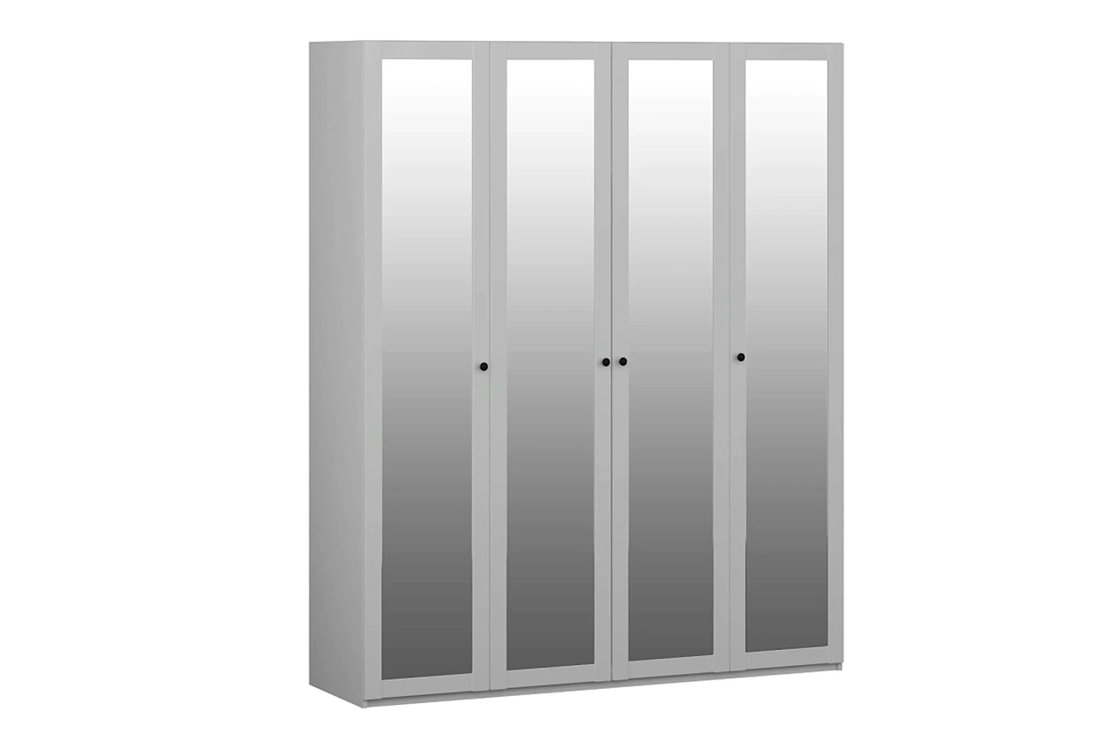 ФРЕЯ шкаф 4х-дверный с зеркальными дверьми (белый)