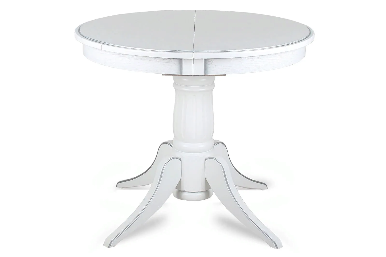 LEVOX T1 стол раскладной круглый 95/135 см (белый с серебром)