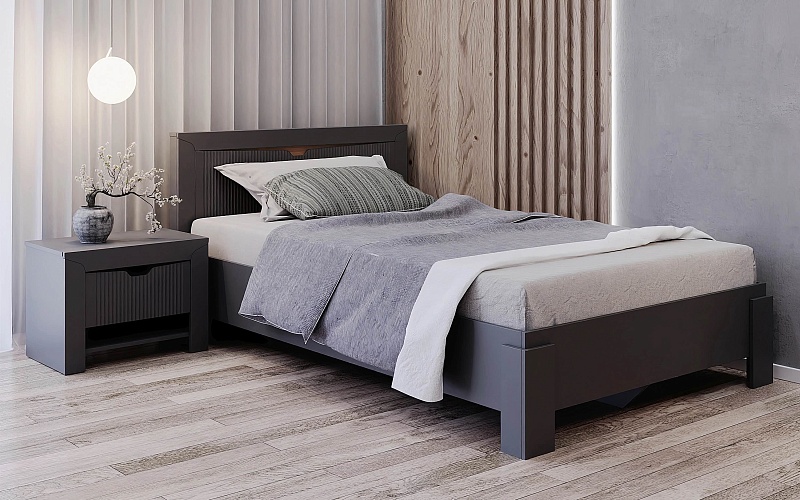 ТОРИС кровать 120 см (серый графит)