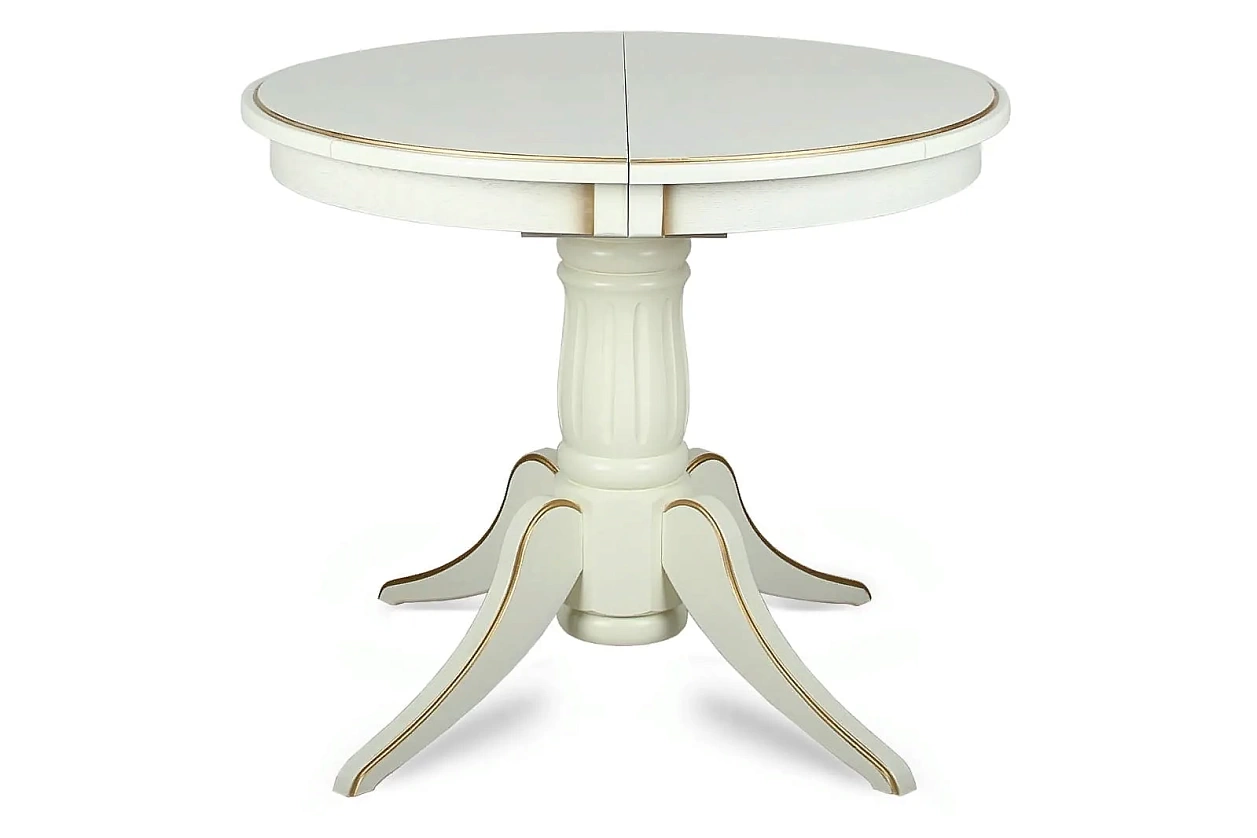 LEVOX T1 стол раскладной круглый 95/135 см (беж с золотом)