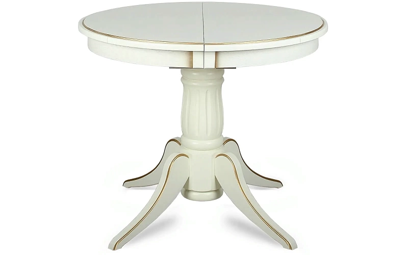 LEVOX T1 стол раскладной круглый 95/135 см (беж с золотом)