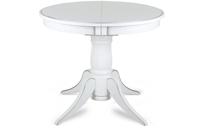 LEVOX T1 стол раскладной круглый 95/135 см (белый с серебром)