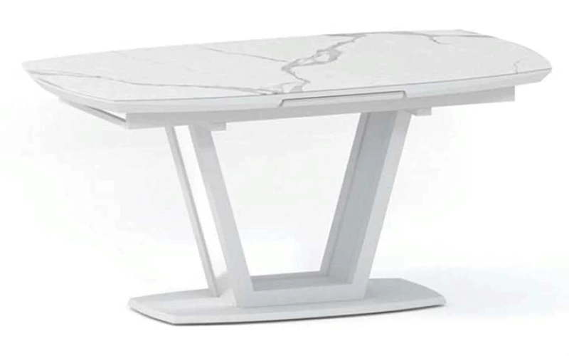 МИЛАНДОР стол раскладной 160/200 см (белая керамика)
